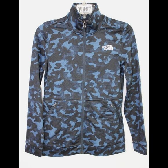 The North Face 100 Tenacious Full Zip Blue Camo Size XS Womens.Soft - Picture 1 of 7